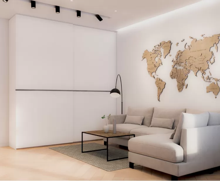 Гостиная — Дизайн-проект 2-комнатной квартиры в ЖК Омега, 64 м.кв — дизайнер Елена Курник