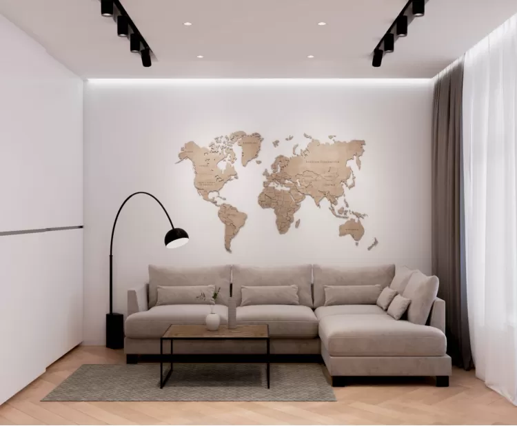 Гостиная — Дизайн-проект 2-комнатной квартиры в ЖК Омега, 64 м.кв — дизайнер Елена Курник