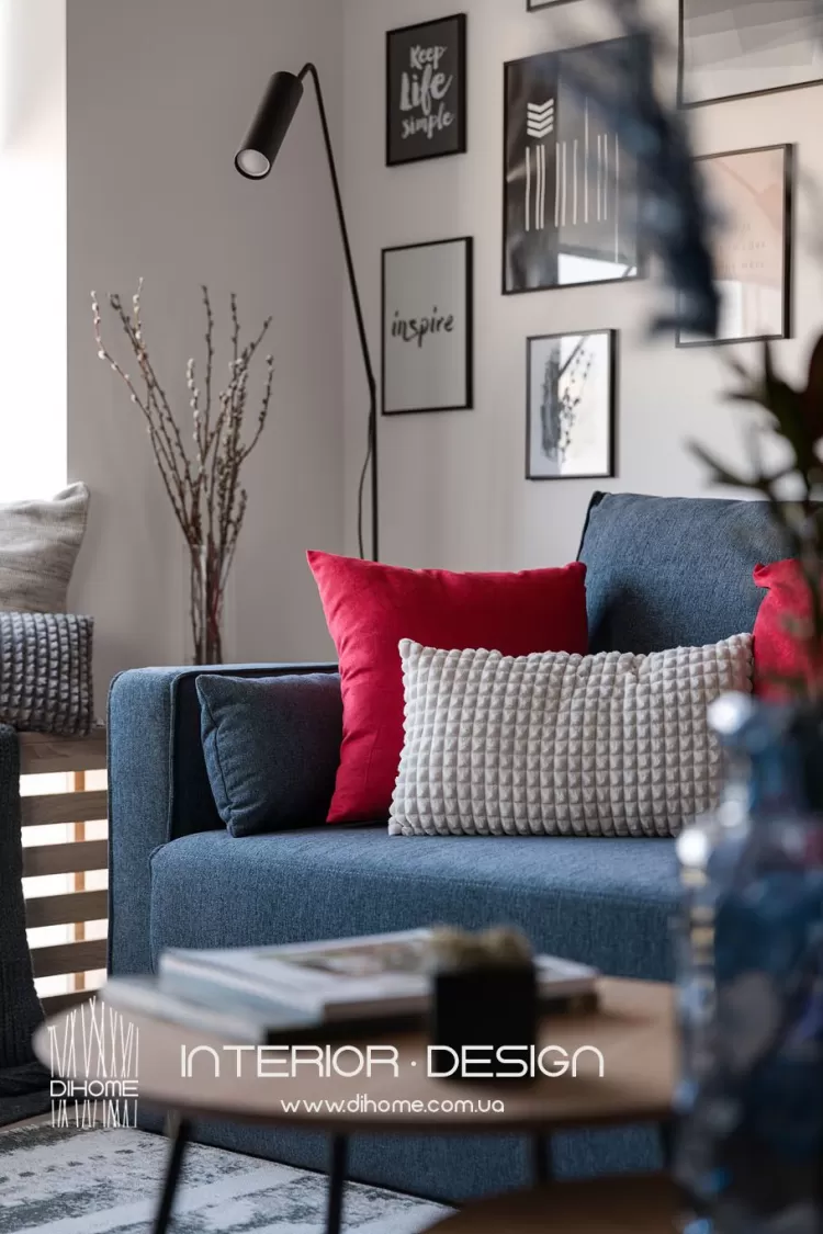 Фото: Мебель в дизайне гостиной – BRIGHT MOOD – интерьер однокомнатной квартиры 47 м2 – 2155