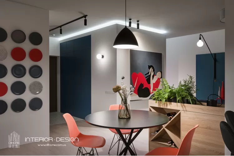 Фото: Обеденная зона  – BRIGHT MOOD – интерьер однокомнатной квартиры 47 м2 – 2163