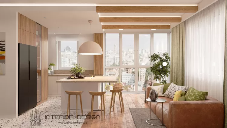 Кухня-вітальня – популярне фото тренд дизайну № 2230