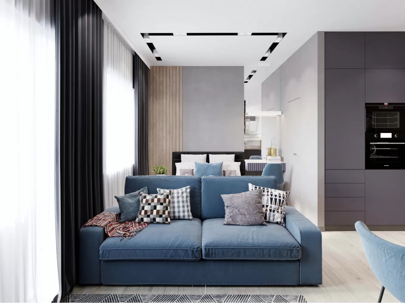 Кухня-вітальня – нове фото стилю інтер'єру № 2109