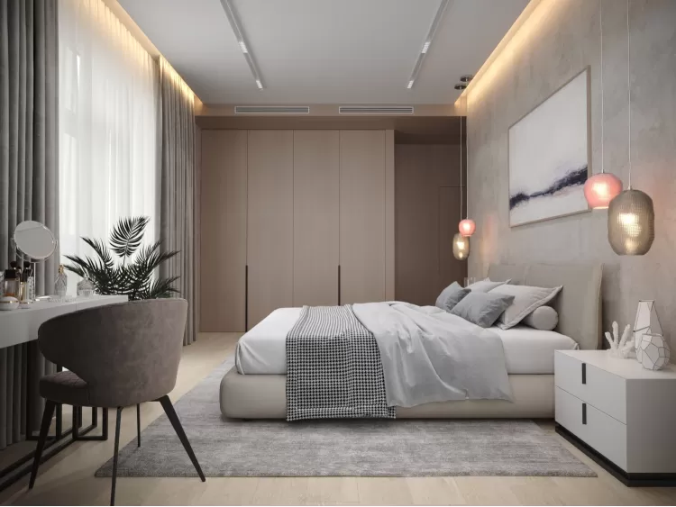 Спальня в дизайн-проекте 2-комнатной квартиры в КД Art Hall, 94м.кв. — Novoselskiy Design