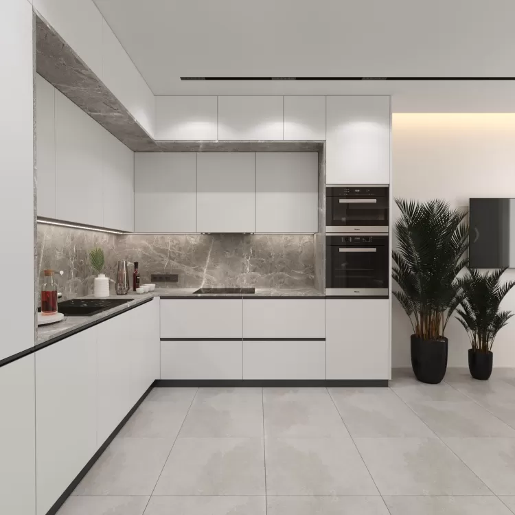 Кухня в дизайн-проекте 2-комнатной квартиры в КД Art Hall, 94м.кв. — Novoselskiy Design