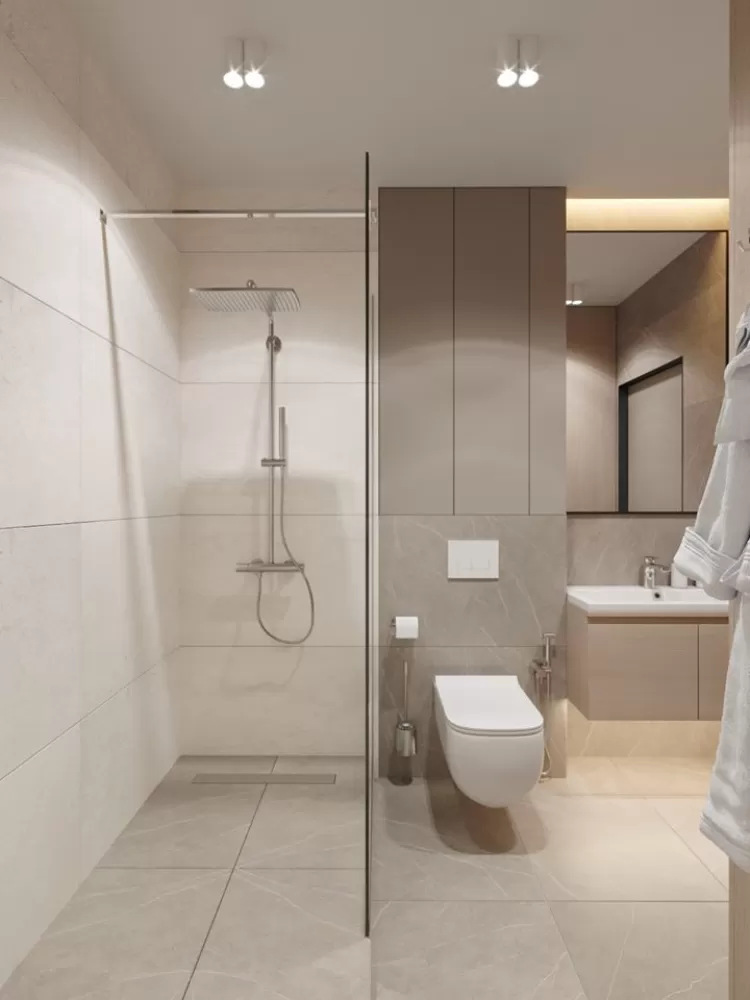 Санвузол в дизайн-проекті 2-кімнатної квартири в КД Art Hall, 94м.кв. - Novoselskiy Design