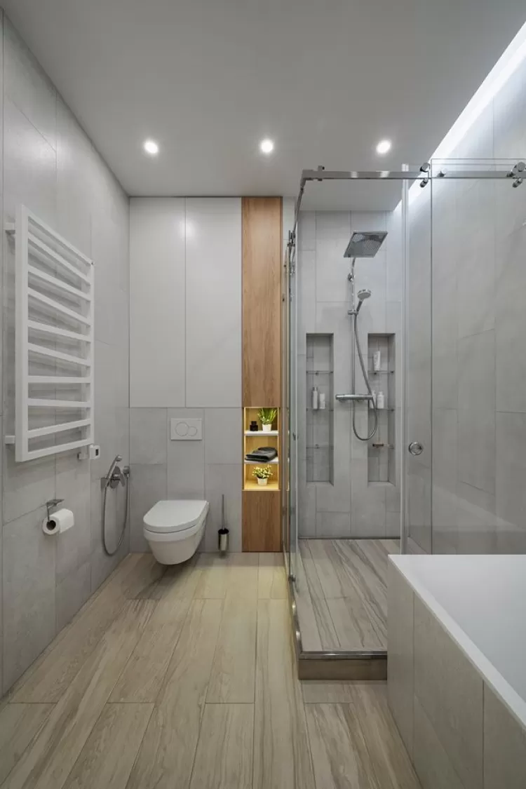 Санузел в дизайн-проекте квартиры в ЖК Jack House, 86 м.кв. — студия дизайна Novoselskiy Design