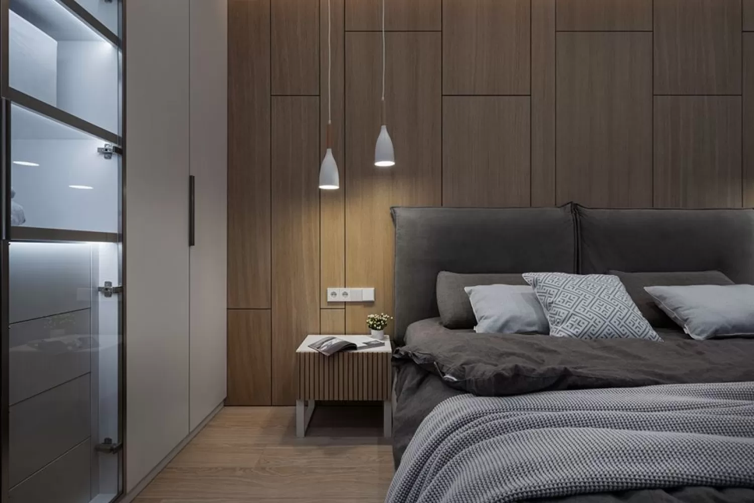 Спальня в дизайн-проекте квартиры в ЖК Jack House, 86 м.кв. — студия дизайна Novoselskiy Design