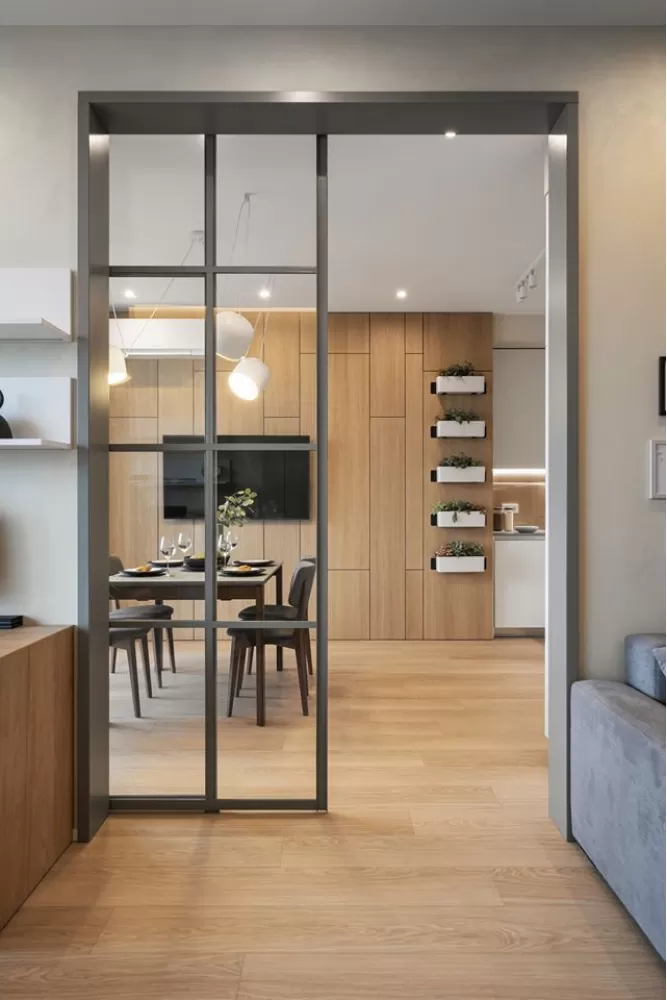 Столовая в дизайн-проекте квартиры в ЖК Jack House, 86 м.кв. — студия дизайна Novoselskiy Design