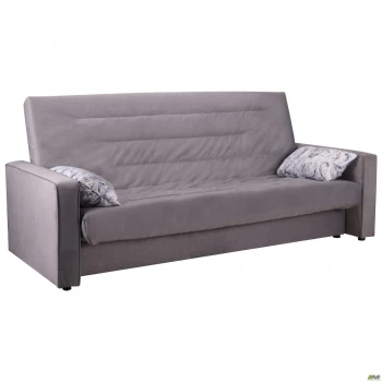 Диван Одиссей ППУ Kolibri Silver (чехол, короб, подлокотники), Rainwing 218 2 (подушки)