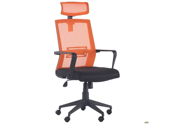  Крісло Neon HR сидіння Саванна nova Black 19/спинка Сітка оранж  2 — замовити в PORTES.UA