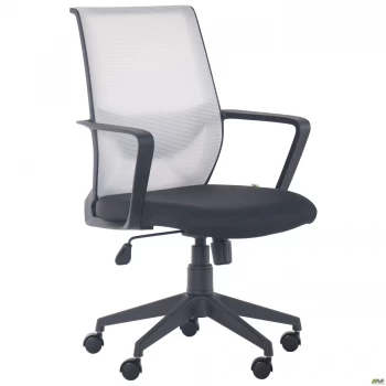 Кресло Tin сиденье Саванна nova Black 19/спинка Сетка SL-01 св.серая