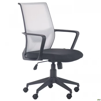 Кресло Tin сиденье Саванна nova Black 19/спинка Сетка SL-01 св.серая