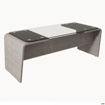 Стіл керівника скло AT-102 (2075х800х760) Венге сірий/графіт