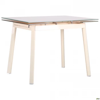 Стіл Вікторія База вершковий/Скло вершкове