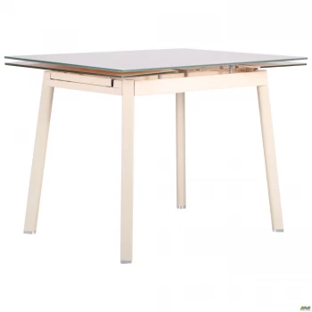 Стіл Вікторія База вершковий/Скло вершкове