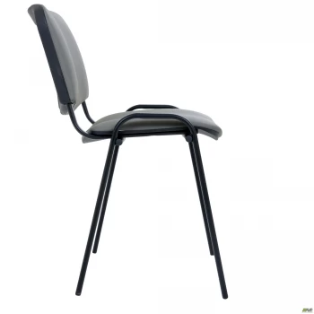 Стілець із чорний Кожзам сірий