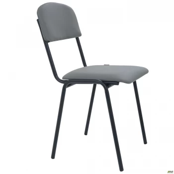 Стілець Майстер чорний Кожзам сірий