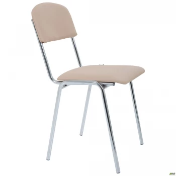 Стілець Майстер хром Кожзам бежевий