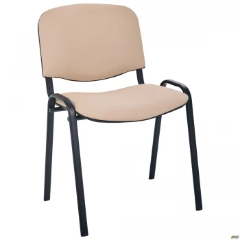 Стілець із чорний Кожзам бежевий