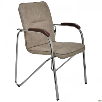 Стул Самба хром орех WAX Light Grey без канта