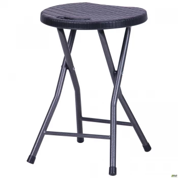 Табурет складной Сеат пластик Rattan Black