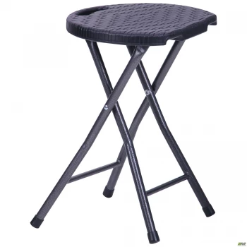 Табурет складной Сеат пластик Rattan Black