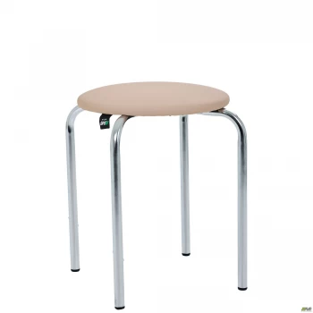 Табурет Софі хром Кожзам бежевий