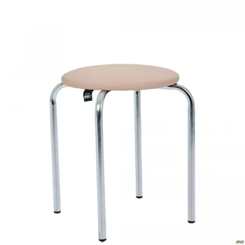 Табурет Софі хром Кожзам бежевий