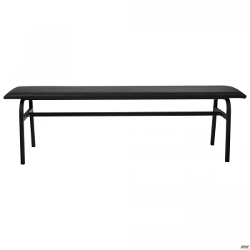 Банкетка 3-х местная 1600/1400х490/360хН.450мм, Черный/Кожзам черный