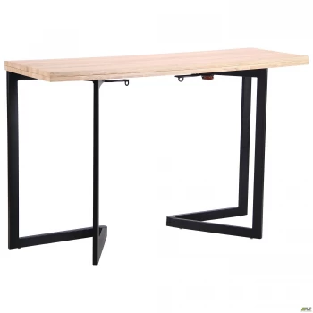 Стіл обідній розкладний Ітака чорний/МДФ дуб Сонома