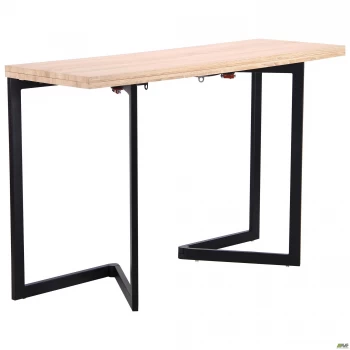Стіл обідній розкладний Ітака чорний/МДФ дуб Сонома