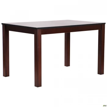 Стол обеденный раздвижной Эштон орех темный/черный мрамор