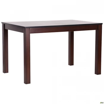 Стол обеденный раздвижной Эштон орех темный/черный мрамор