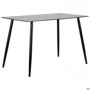 Стол обеденный Умберто черный/стекло тонированное серое