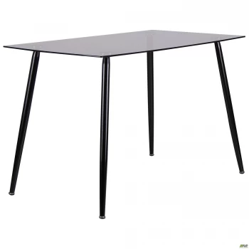 Стол обеденный Умберто черный/стекло тонированное серое