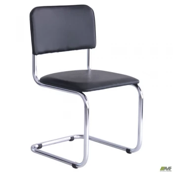 Стілець Сильвія хром Кожзам чорний