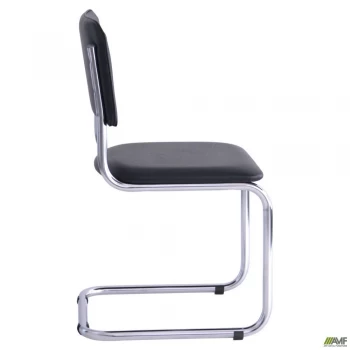 Стілець Сильвія хром Кожзам чорний