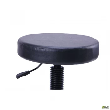 Табурет Грас Кожзам чорний на роликах