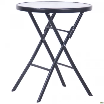 Стол Maya черный, стекло Волна