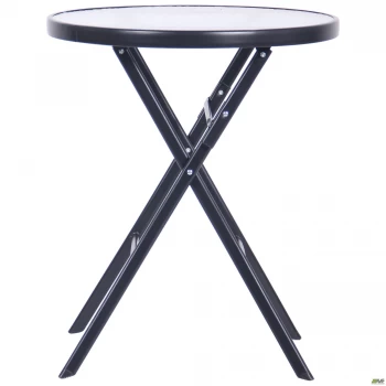 Стол Maya черный, стекло Волна