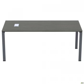 Стол руководителя с фрезеровкой под розетку М203 SIG-119R (2000х800х750мм) Черный графит 60х30мм. Вя