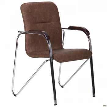 Стул Самба хром орех WAX Black Grey без канта