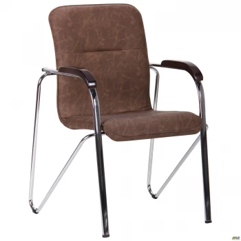 Стул Самба хром орех WAX Black Grey без канта