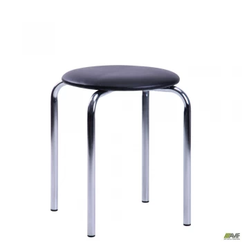 Табурет Софі хром Кожзам чорний