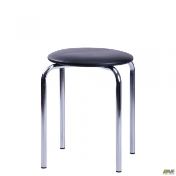 Табурет Софі хром Кожзам чорний