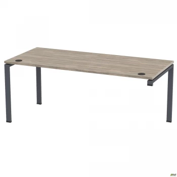 Стіл керівника SIG-119R (2000х800х750мм) Чорний графіт 60х30мм. В'яз Ліберті Димчастий