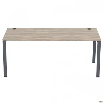 Стіл керівника SIG-119R (2000х800х750мм) Чорний графіт 60х30мм. В'яз Ліберті Димчастий