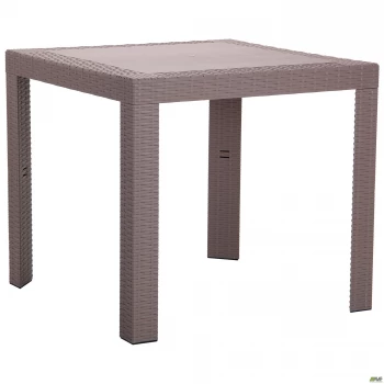 Стол Saturno 80х80 пластик под ротанг тауп