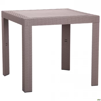 Стол Saturno 80х80 пластик под ротанг тауп