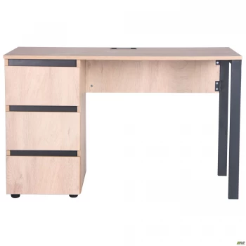 Стіл комп'ютерний Pluto ST L (1200х600х750) Дуб Ендгрейн/Чорний графіт